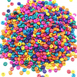 Ahşap Boncuk Elips Karışık Renkli 250 gr