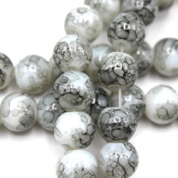 Obsidyen Taşı Boncuk Yuvarlak Model 14