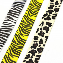 Grogren Kurdele 2,5 Cm Leopar ve Zebra Desenli