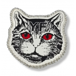 Yapıştırma Kenarları Taşlı Kedi Patch