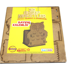 Ahşap Maket Kalemlik Baykuş