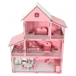 Ev10 Pembe Barbie Ev Eşyalı